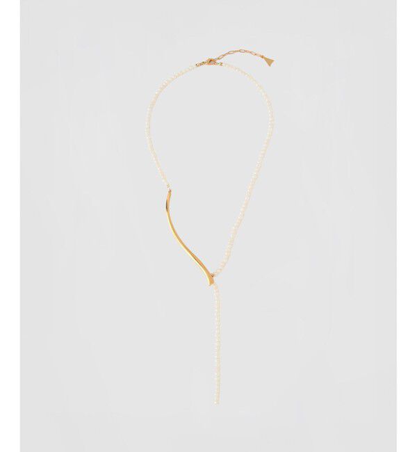 ROPE「淡水パールアシンメトリーラリエット」|ネックレス|