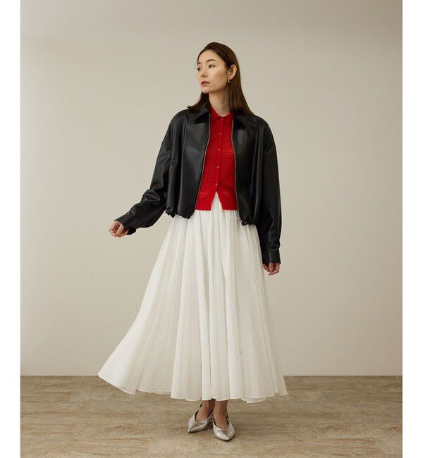 ROPE「コットンオーガンジーシアーボリュームスカート/イージーケア」|スカート|