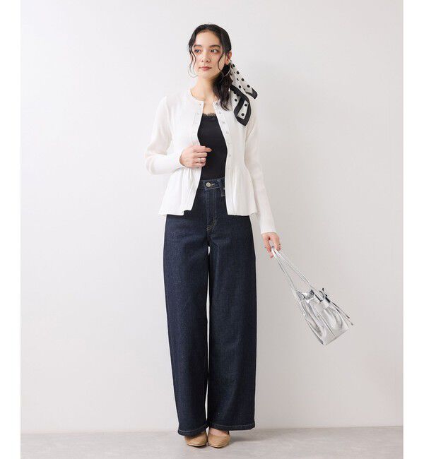 VIS「ペプラムニットカーディガン/イージーケア」|カーディガン|