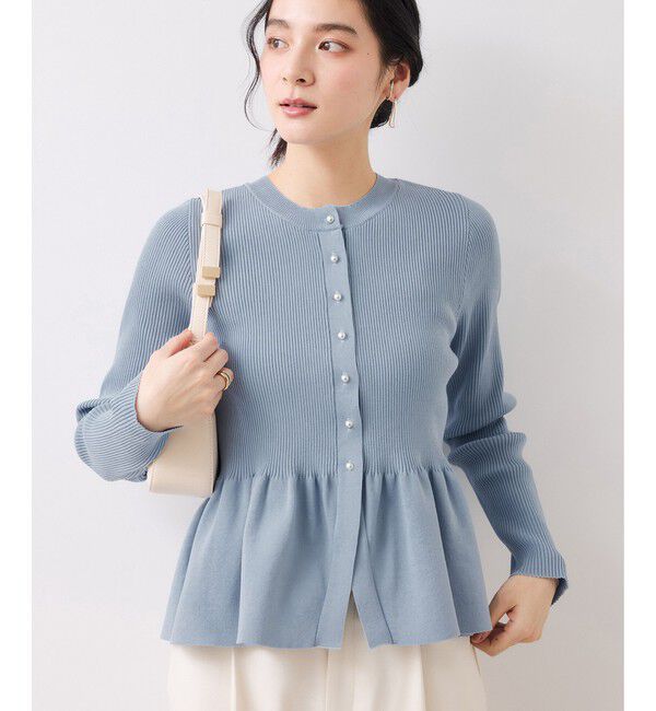 VIS「ペプラムニットカーディガン/イージーケア」|カーディガン|