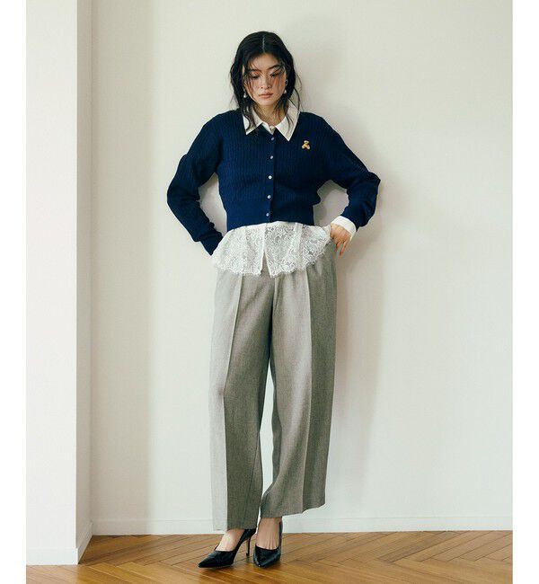 VIS「【POLO BCS】VIS別注ミニケーブルノーカラーカーディガン」|カーディガン|