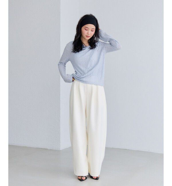 VIS「【WEB限定】レース長袖ドレープカットソー」|Tシャツ・カットソー|