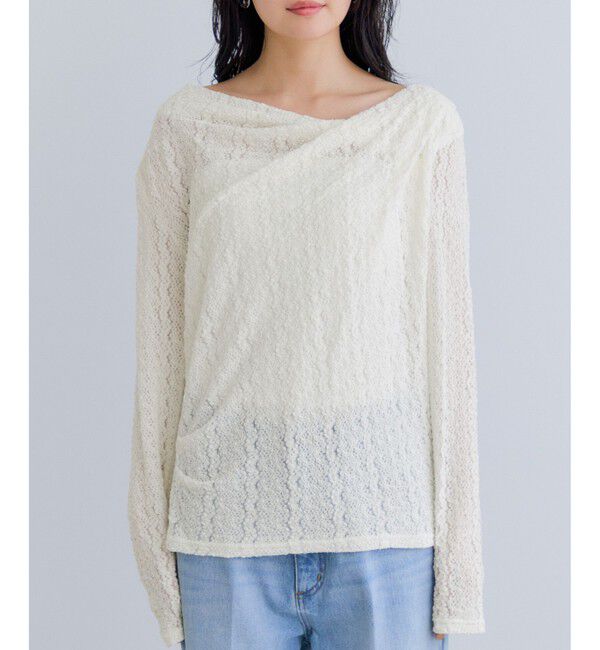 VIS「【WEB限定】レース長袖ドレープカットソー」|Tシャツ・カットソー|