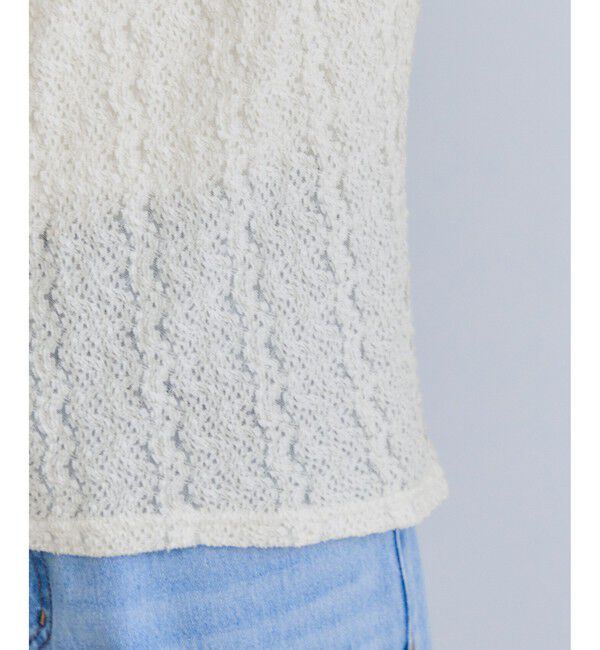 VIS「【WEB限定】レース長袖ドレープカットソー」|Tシャツ・カットソー|