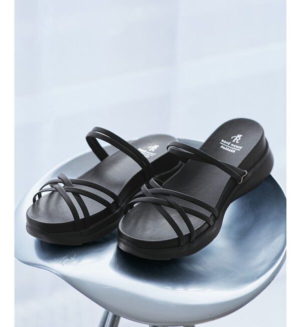 ROPE PICNIC PASSAGE「クロスストリングスライド＆バックスリングサンダル」|サンダル|ブラック(01)