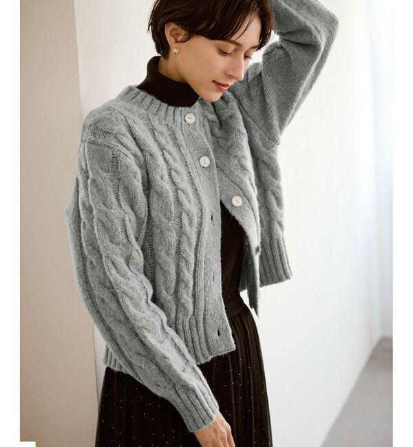 Rope&rsquo;Picnic「ケーブルニットカーディガン」|カーディガン|グレー(07)