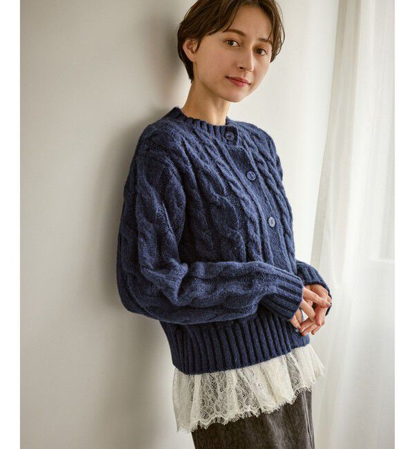 Rope&rsquo;Picnic「ケーブルニットカーディガン」|カーディガン|