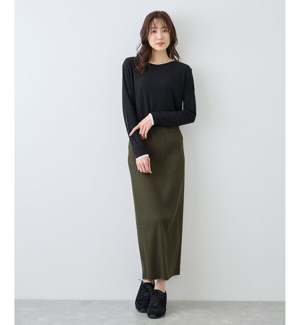 Rope&rsquo;Picnic「トタンテレコ Iラインリブニットスカート」|スカート|