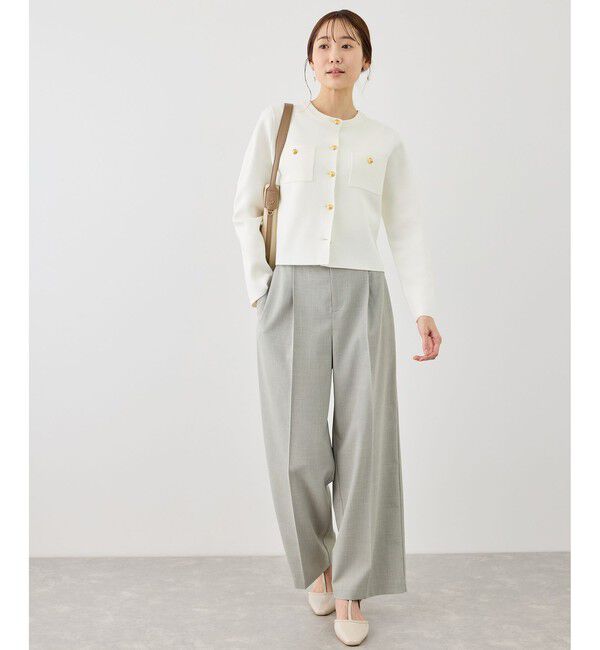 Rope&rsquo;Picnic「カナパ ベルト付きワイドパンツ/セットアップ対応・UV・抗菌防臭・接触冷感」|チノ|