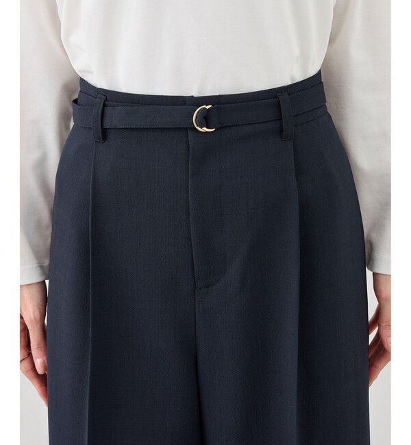 Rope&rsquo;Picnic「カナパ ベルト付きワイドパンツ/セットアップ対応・UV・抗菌防臭・接触冷感」|チノ|