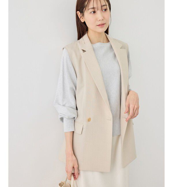 Rope&rsquo;Picnic「カナパ スリーブレスジレ/セットアップ対応・UV・抗菌防臭・接触冷感」|ベスト・ジレ|