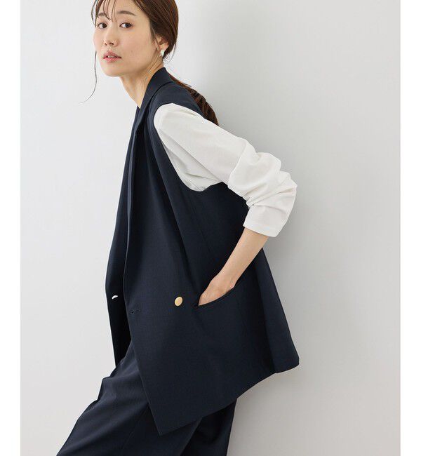 Rope&rsquo;Picnic「カナパ スリーブレスジレ/セットアップ対応・UV・抗菌防臭・接触冷感」|ベスト・ジレ|