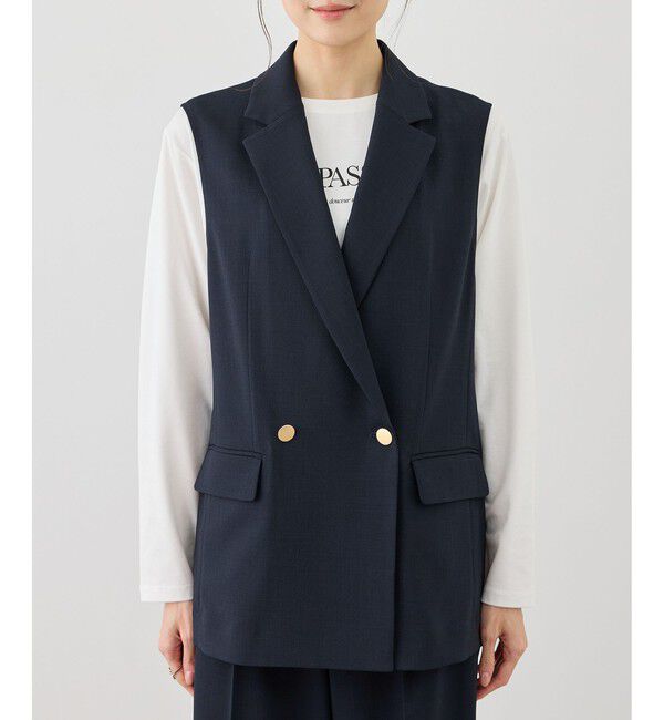 Rope&rsquo;Picnic「カナパ スリーブレスジレ/セットアップ対応・UV・抗菌防臭・接触冷感」|ベスト・ジレ|