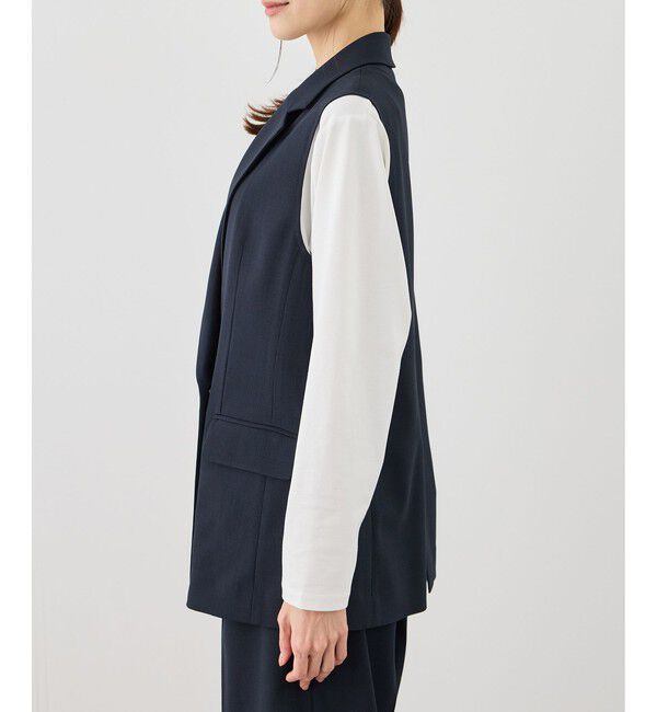 Rope&rsquo;Picnic「カナパ スリーブレスジレ/セットアップ対応・UV・抗菌防臭・接触冷感」|ベスト・ジレ|