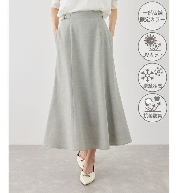 Rope&rsquo;Picnic「カナパ サイドベルトマーメイドスカート/セットアップ対応・UV・抗菌防臭・接触冷感」|スカート|グリーンサブ(35)