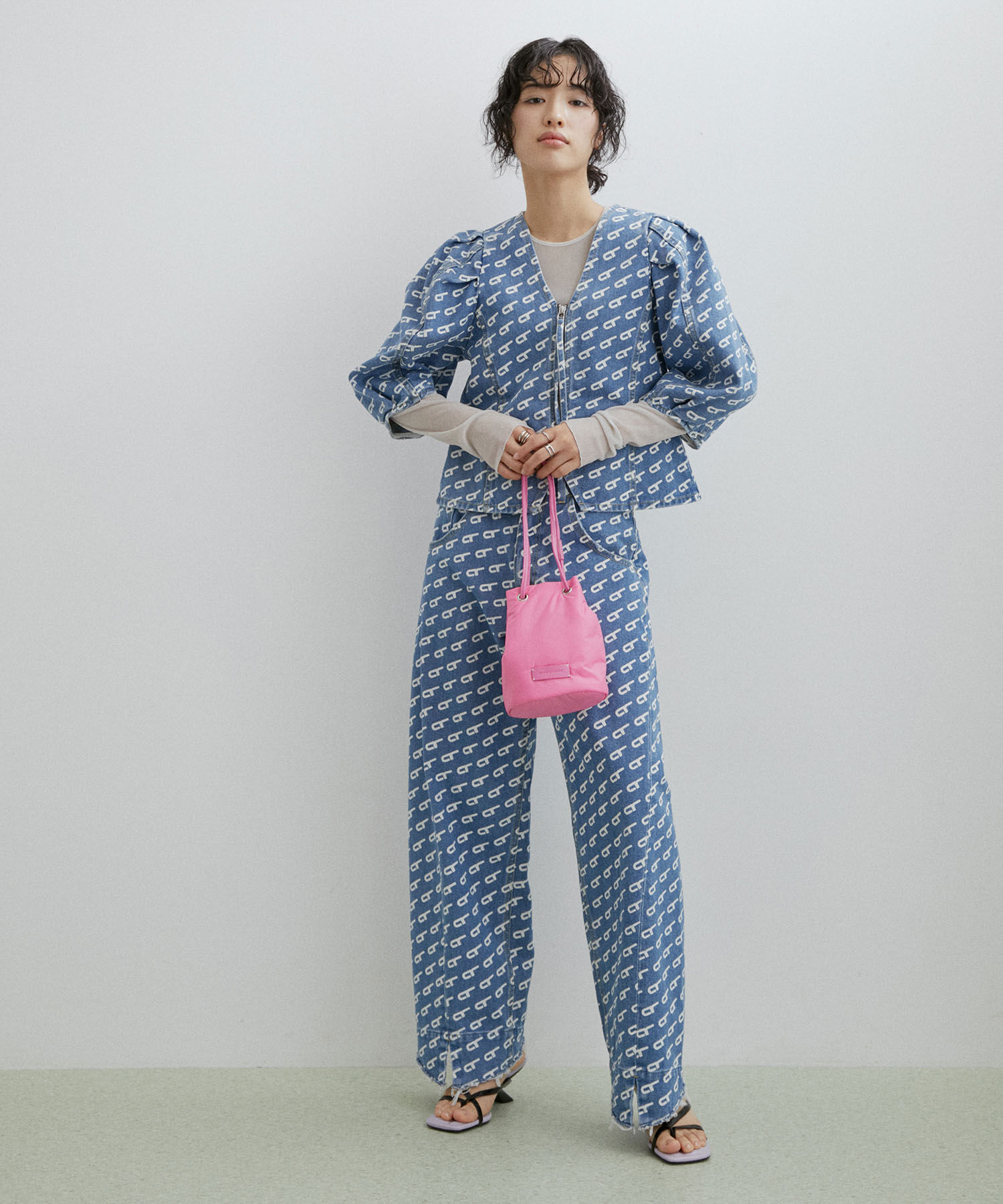 ADAM ET ROPE'「【サステナブル】ルーズフィットアジャストデニム」|デニム|