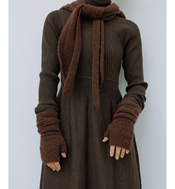 ADAM ET ROPE'「BASOLマフラーニットキャップ＆アームウォーマー」|マフラー|