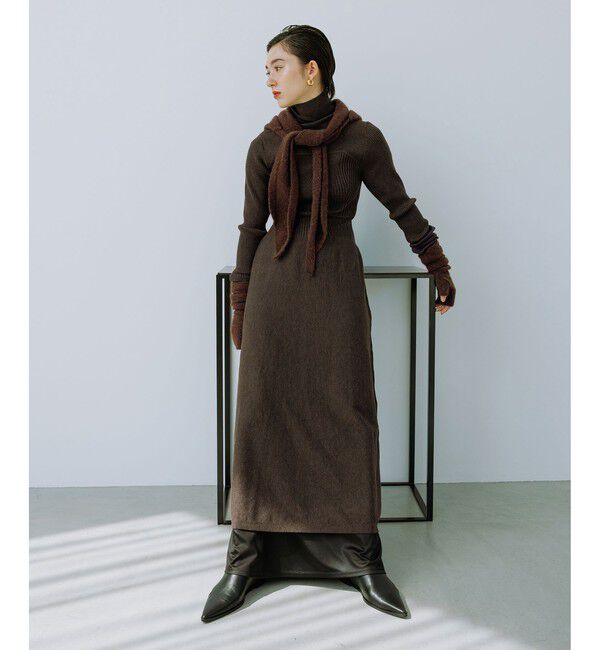 ADAM ET ROPE'「BASOLマフラーニットキャップ＆アームウォーマー」|マフラー|