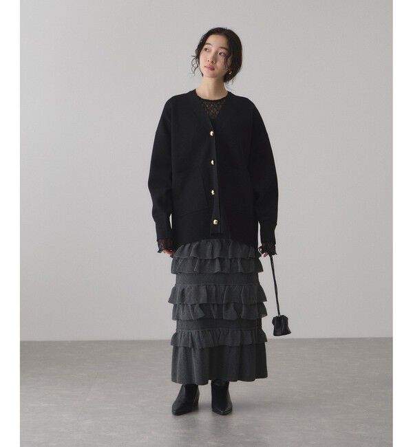 ADAM ET ROPE'「【サステナブル】ロゴボタンミドルカーディガン」|カーディガン|