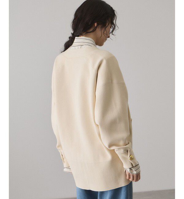 ADAM ET ROPE'「【サステナブル】ロゴボタンミドルカーディガン」|カーディガン|