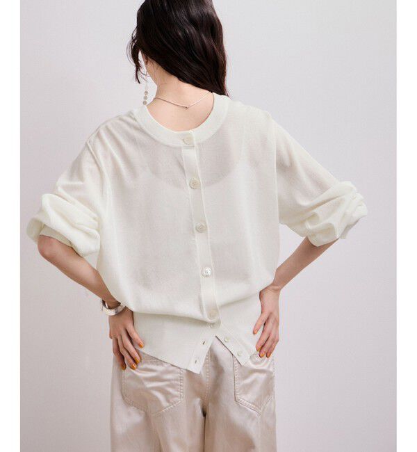 ADAM ET ROPE'「【WEB限定】シアークルーネックカーディガン」|カーディガン|