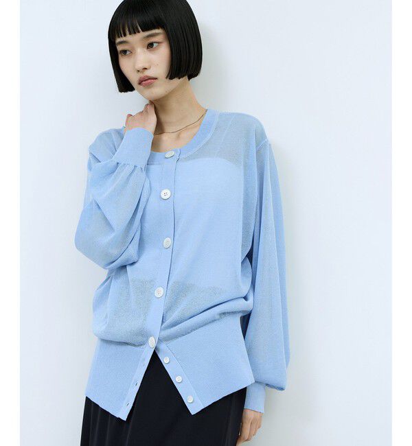 ADAM ET ROPE'「【WEB限定】シアークルーネックカーディガン」|カーディガン|