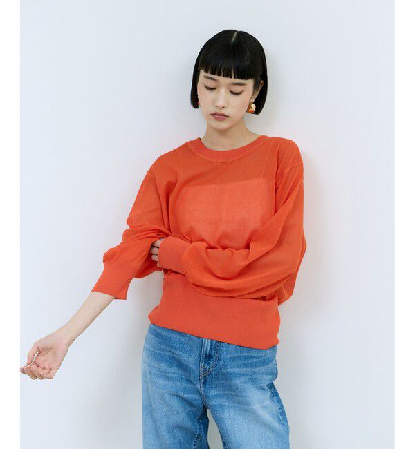 ADAM ET ROPE'「【WEB限定】シアークルーネックカーディガン」|カーディガン|