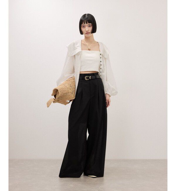 ADAM ET ROPE'「TWシアートロタックパンツ/接触冷感/防シワ」|スラックス|