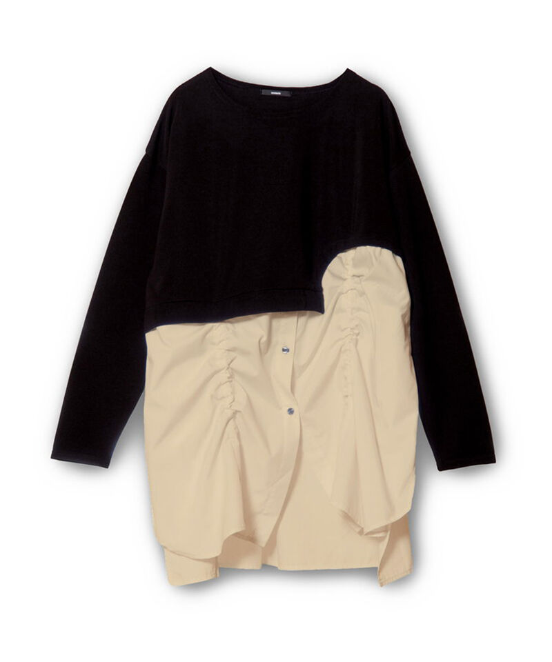  「ドローストリングシャツ切替プルオーバー」|シャツ・ブラウス|MIX