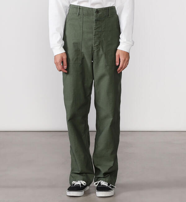  「orSlow | バックサテン ファティーグパンツ MEN」|チノ|GREEN