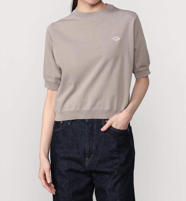 DANTON「DANTON | 半袖クルーネックニット WOMEN」|ニット・セーター|GREY