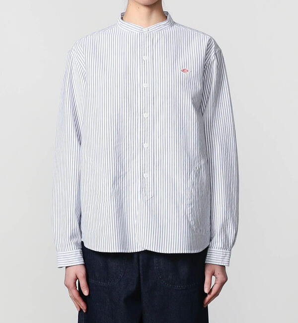 DANTON「DANTON | オックスフォード バンドカラーシャツ STRIPE WOMEN」|シャツ・ブラウス|