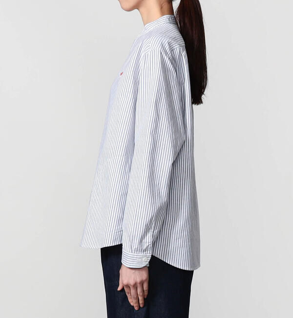 DANTON「DANTON | オックスフォード バンドカラーシャツ STRIPE WOMEN」|シャツ・ブラウス|