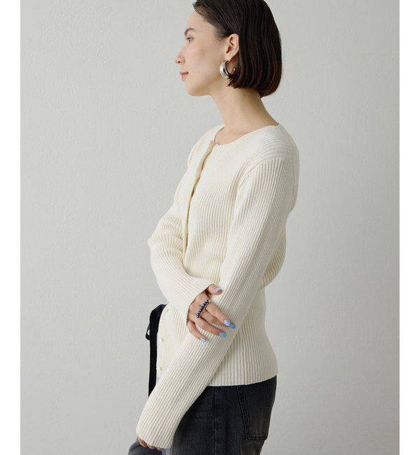  「RAW SILK リブカーディガン」|ニット・セーター|