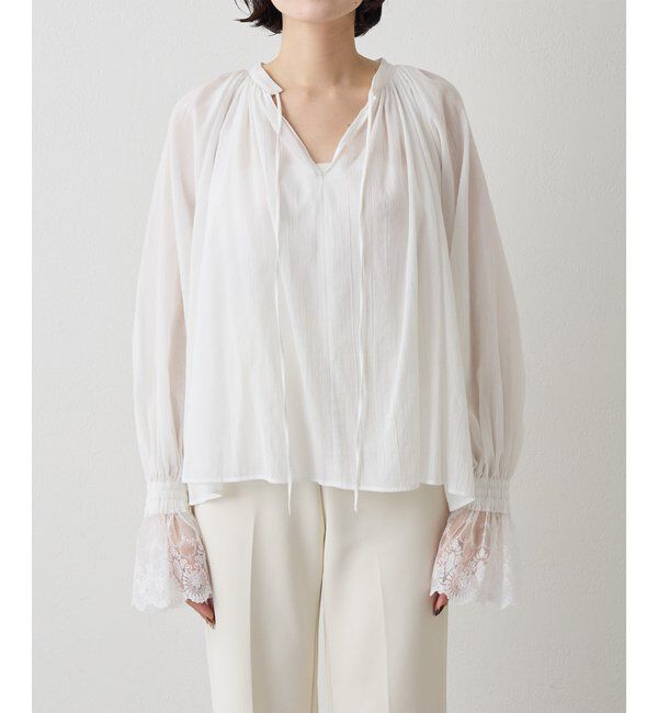  「コットンレースブラウス」|シャツ・ブラウス|