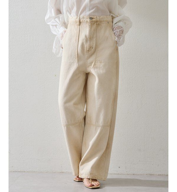  「サンフェードダブルニーパンツ」|デニム|