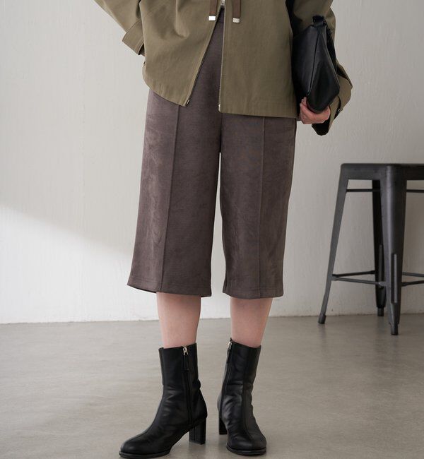  「Q.anos スエードハーフパンツ」|デニム|