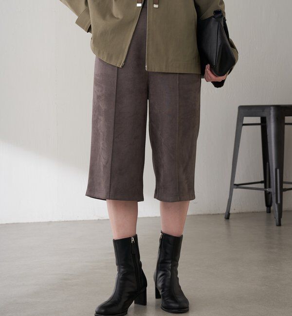  「Q.anos スエードハーフパンツ」|デニム|