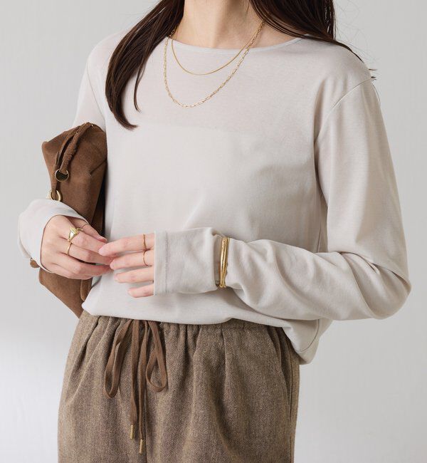  「ベーシックシアーロンT」|Tシャツ・カットソー|ベージュ