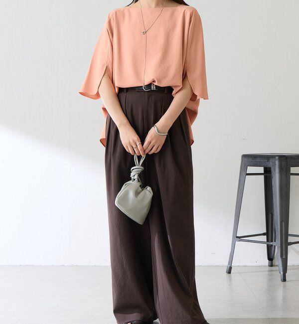  「《体型カバーに◎》ジャージスクエアブラウス」|シャツ・ブラウス|