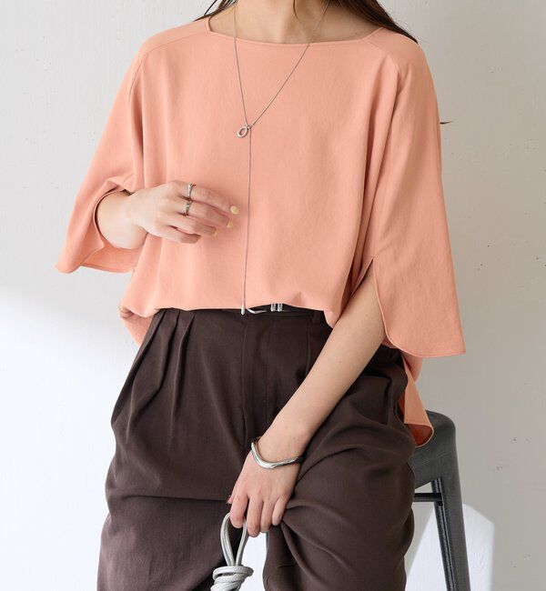  「《体型カバーに◎》ジャージスクエアブラウス」|シャツ・ブラウス|