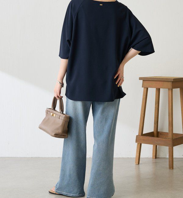  「《体型カバーに◎》ジャージスクエアブラウス」|シャツ・ブラウス|