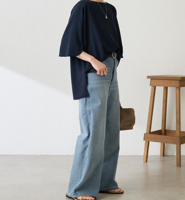  「《体型カバーに◎》ジャージスクエアブラウス」|シャツ・ブラウス|