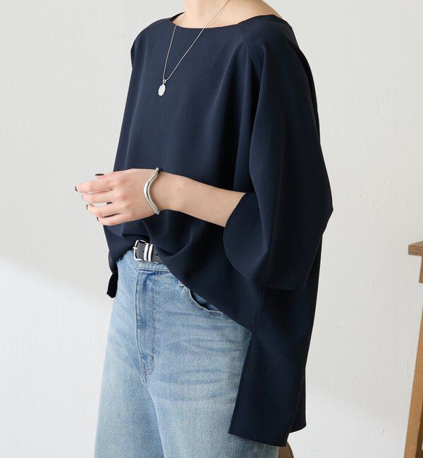  「《体型カバーに◎》ジャージスクエアブラウス」|シャツ・ブラウス|