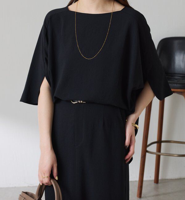  「《体型カバーに◎》ジャージスクエアブラウス」|シャツ・ブラウス|