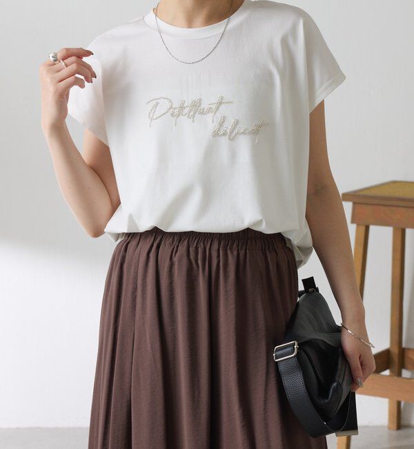  「ミニビーズロゴフレンチTシャツ」|Tシャツ・カットソー|