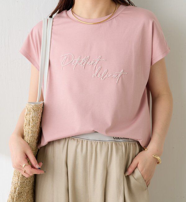  「ミニビーズロゴフレンチTシャツ」|Tシャツ・カットソー|