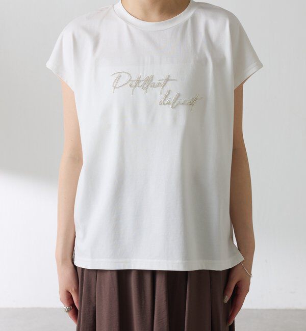  「ミニビーズロゴフレンチTシャツ」|Tシャツ・カットソー|