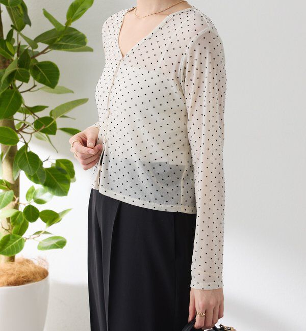  「【トレンドアイテム】シアードットカーディガン」|カーディガン|