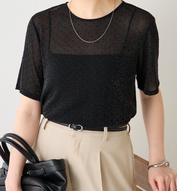  「【トレンドアイテム】シアードットチュールカットソー/アンサンブル」|Tシャツ・カットソー|